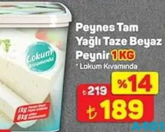 PEYNES TAM YAĞLI TAZE BEYAZ PEYNİR 1 KG